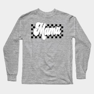 Distressed Mama Checkered Mama Long Sleeve T-Shirt